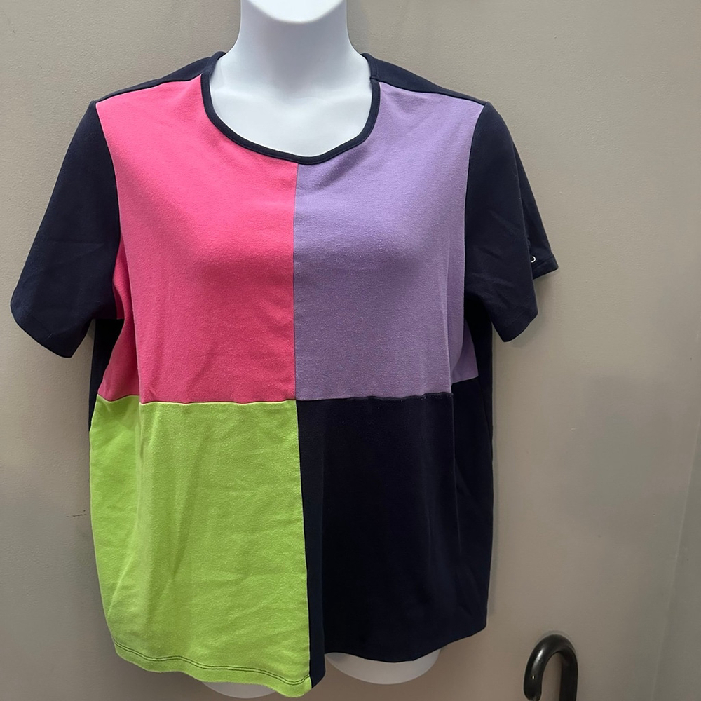 Color Block T-Shirt Blair 2X Sleeve Detail Casual Spring
